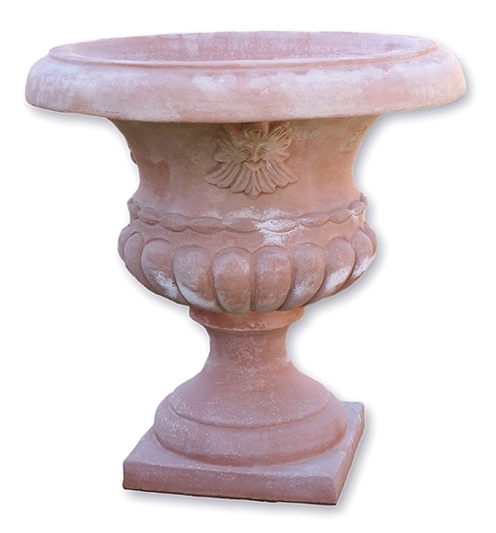 Impruneta Terracotta Pokal mit Maske - Coppa Con Mascherone